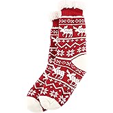 Lazy One Plush Nonskid Socks With Cute Designs for Women, Fuzzy Sherpa Fleece-Lined
