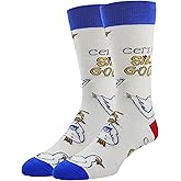 Men's Colorful Novelty Wild Life Animal Crew Socks, Funny Crazy Cool Dress Socks, Shoe Size 8-13