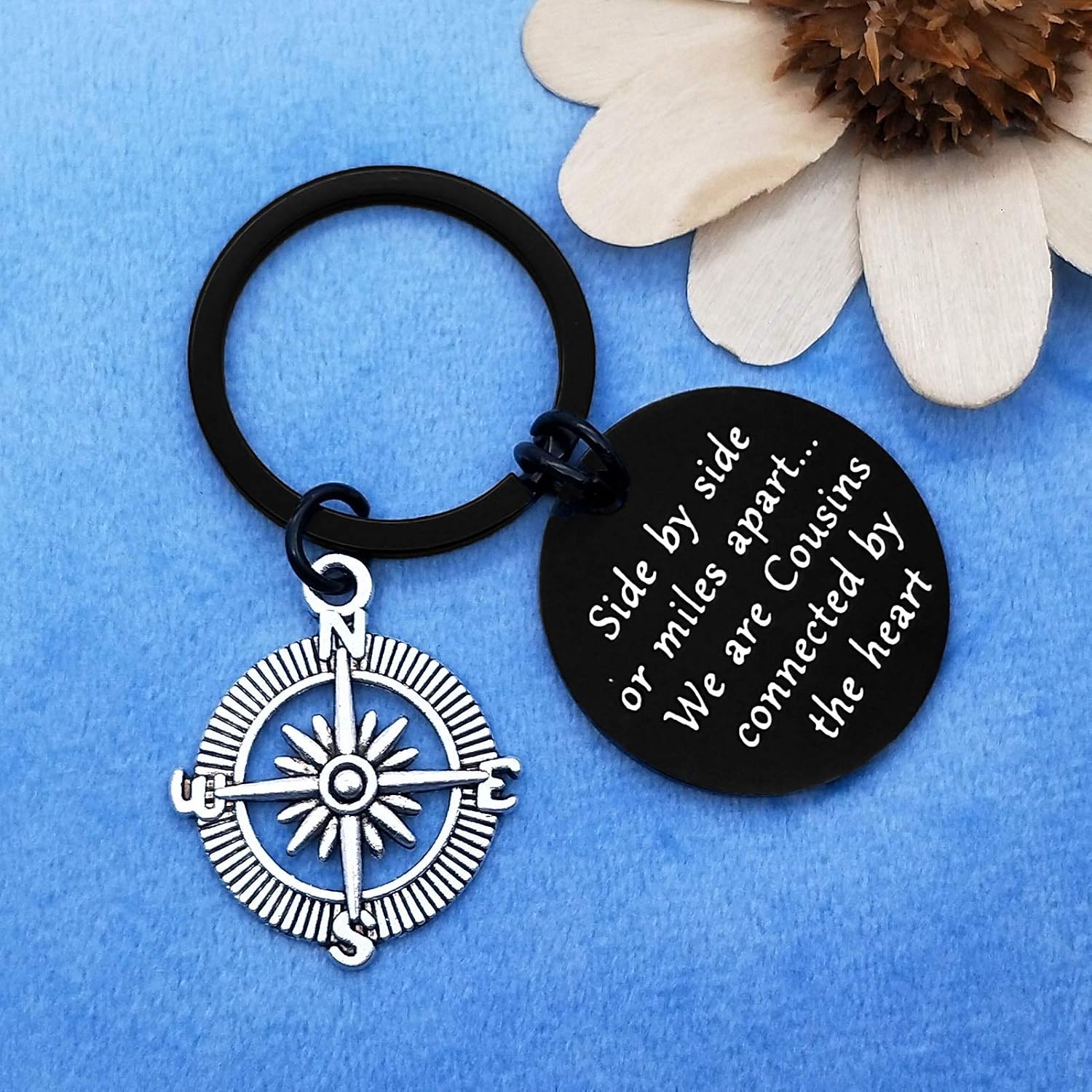 Cousins Gift Keyring Best Friends Gift We are Cousins Connected by The Heart Keychain Cousin Gifts for Cousins Christmas Birthday Gifts for Cousins Family Long Distance Present Key Ring - Image 3