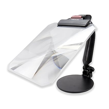Carson Pro Series 1 5x Power Desktop Fresnel Stand Magnifier For Reading Newspapers Books Magazines And For Other Table Top Magnifying Needs Cp 10