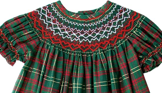 plaid smocked christmas dress