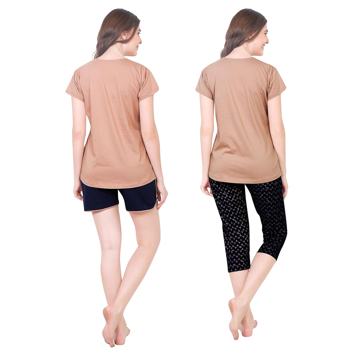 zeyo women's cotton night suit