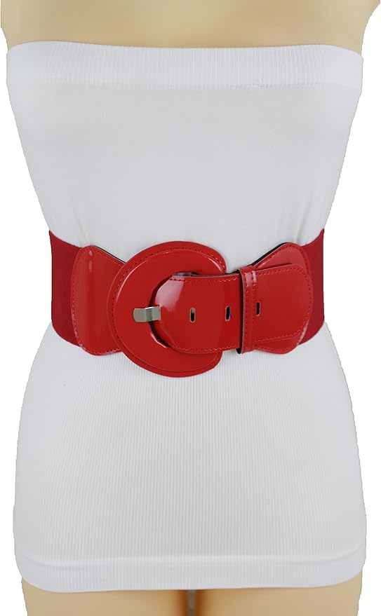 TFJ Women Fashion Belt Hip High Waist Big Round Buckle Plus Size M L XL