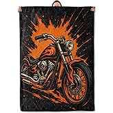 Motorcycle Blanket Gifts for Women Girls Kids, Soft Warm Lightweight Flannel Cool Biker Flame Motorcycle Throw Blankets for Bedroom Living Room Home Sofa Home Decor 50" x 60"