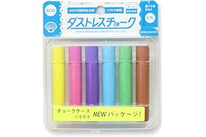 日本理化学 Rikagaku Assorted Colors Dustless Chalk, 6 Pieces (DCC-6-6C), red, yellow, blue, green, brown, violet