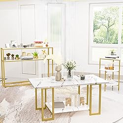 AWQM 3 Pieces Modern Coffee Set, with End Table and