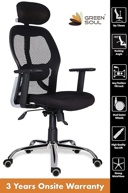 Green Soul NewYork High-Back Office Chair (Black)