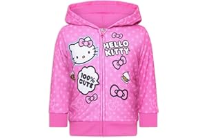 Hello Kitty Girls Zip Up Hooded Sweatshirt for Infant, Toddler and Little Kids, Hot Pink, 7