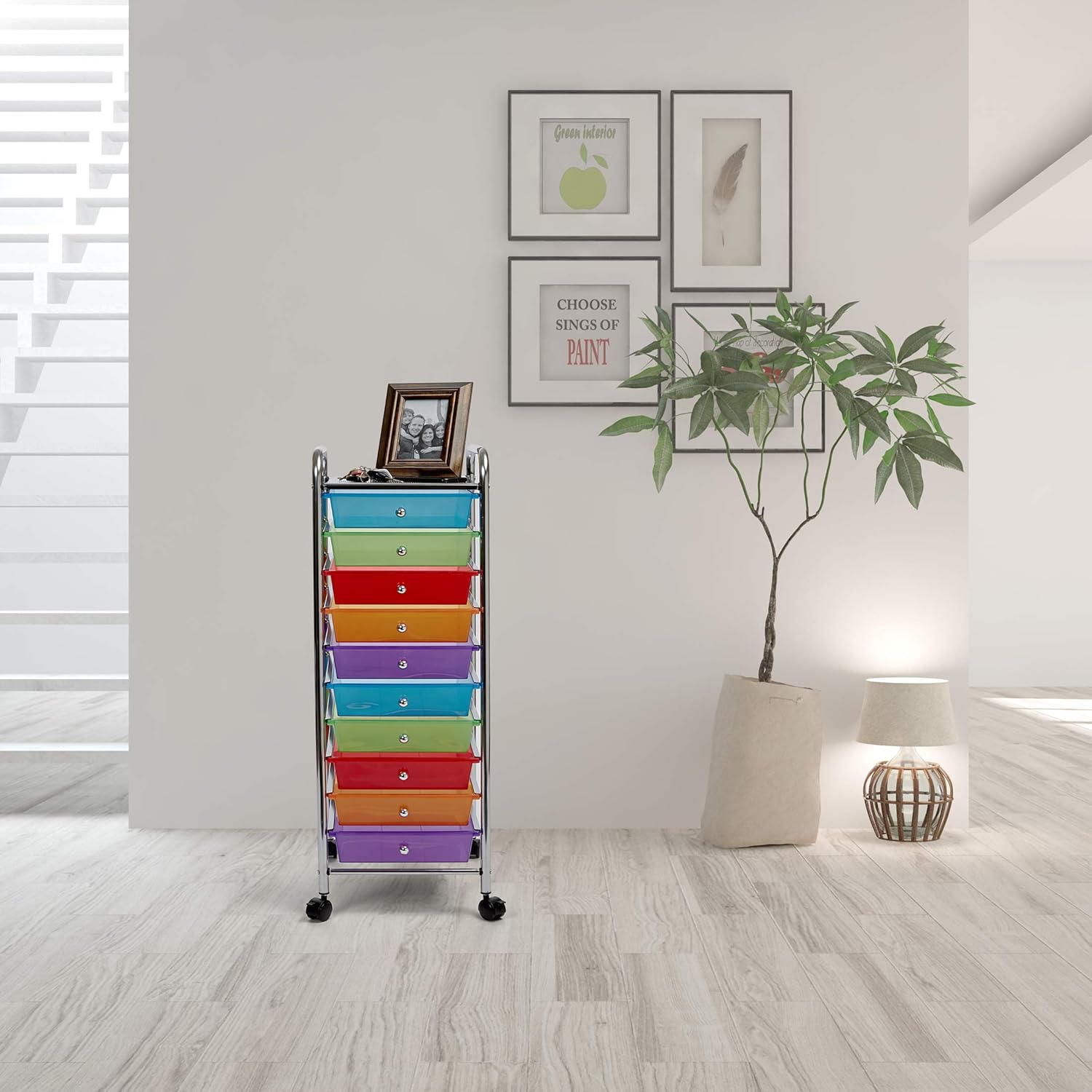 Seville Classics 10-Drawer Organizer Cart, Multi Color: Home & Kitchen