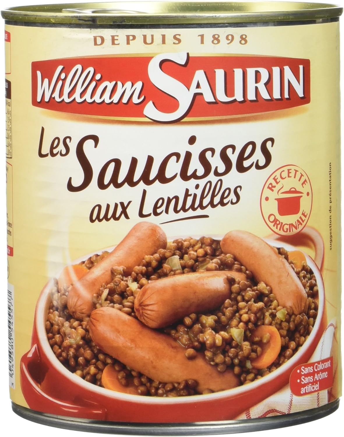 William Saurin Saucisses Aux Lentilles La Boite 840 G Lot De 3