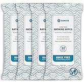 SUNKISS TrustPlus Bathing Wipes with Aloe, Extra Thick 8"x12" Body Cleansing Wipes for Adults Sensitive Skin, Camping, Travelling, Gym, Caring, 40 Count