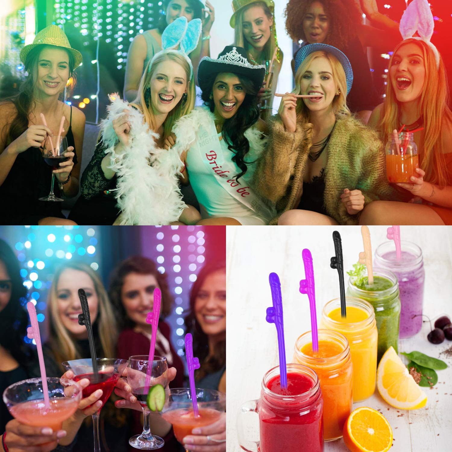 Bachelorette Party Drinking Straw, l\'aise vie Funny Straw Fun Shape Naughty Straw Interesting Party Straw Suitable for Hen Party (30)