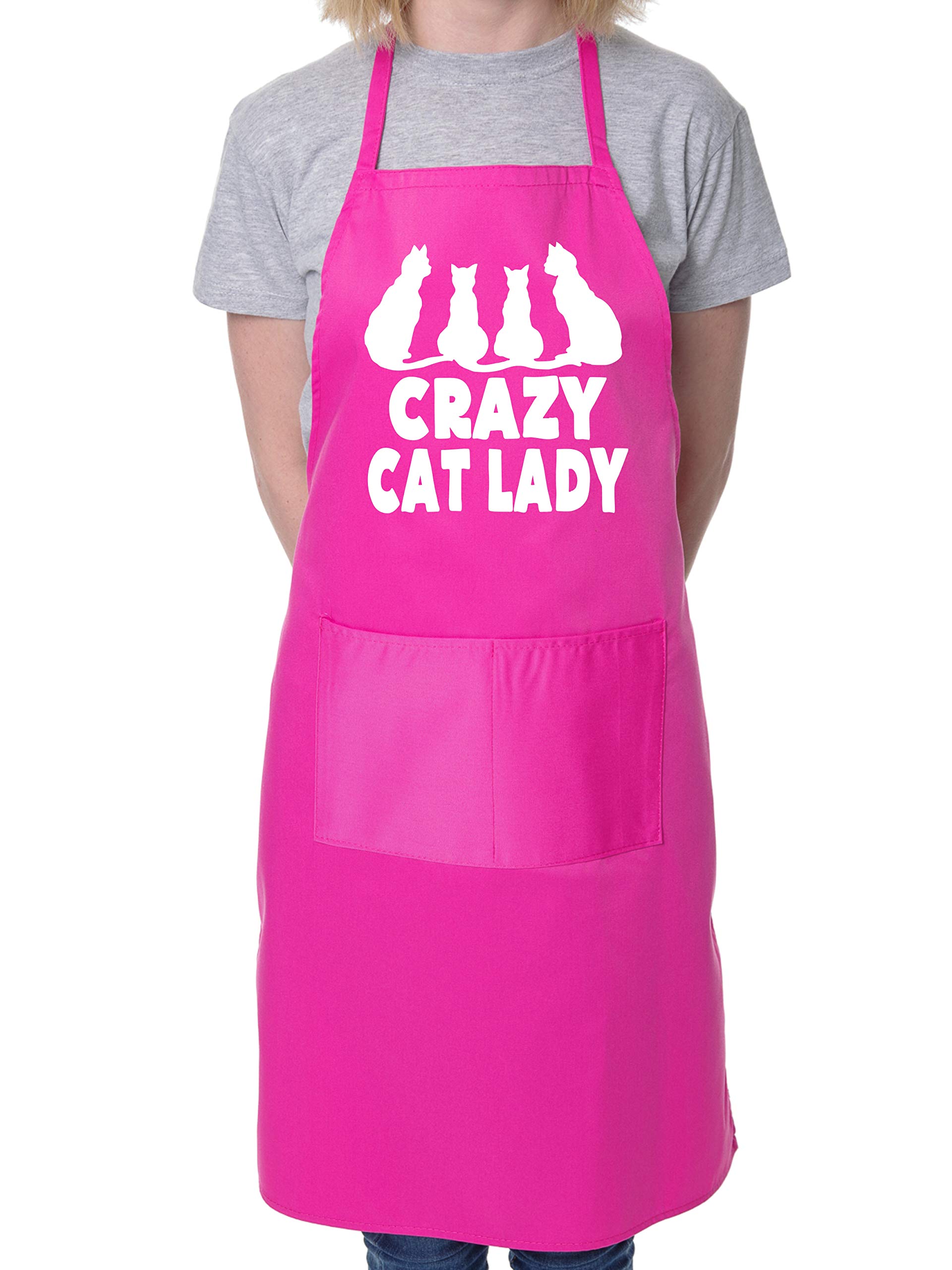 Print4U Crazy Cat Lady BBQ Cooking Funny Novelty Apron Pink