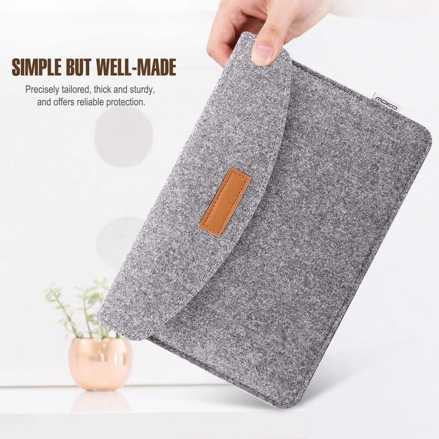 MoKo 9-11 Inch Felt Tablet Sleeve Bag Carrying Case Fits 11 inch iPad A16 2025, iPad Air M3, iPad10/9/8/7th Gen 10.2 - Image 4