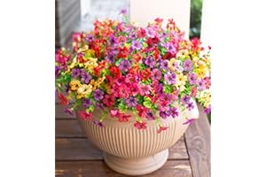 HyeFlora Artificial Flowers for Outdoor Indoor Garden Home Decoration, Faux Flower Daisy with Eucalyptus Leaves Fake Plants G
