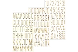 Lot de 169 magnifiques lettres autocollantes 3D dorées en résine de 2,5 cm, lettres de l'alphabet de A à Z, chiffres de 1 à 9