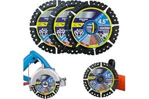 3Pcs Diamond Multi-Purpose Saw Blades-115mm/4.5", Heavy Duty Angle Grinder Discs Porcelain Cutting, 1.2mm/0.05" Ultra Thin Wh