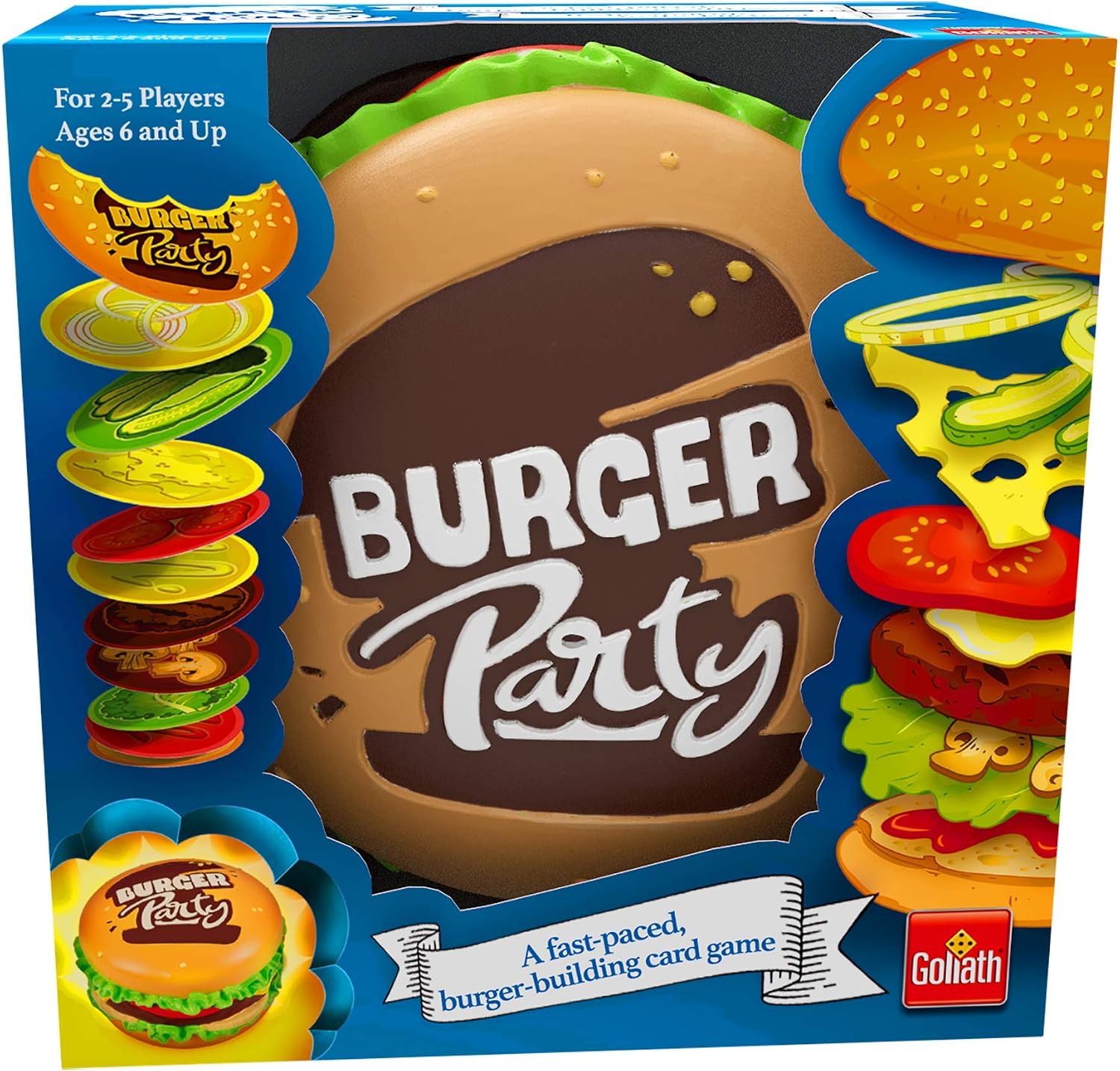 Goliath Games Burger Party, Simple and Fast-Paced Fun Family Game for Kids Aged 6+, Multi-Colour, Multicolor