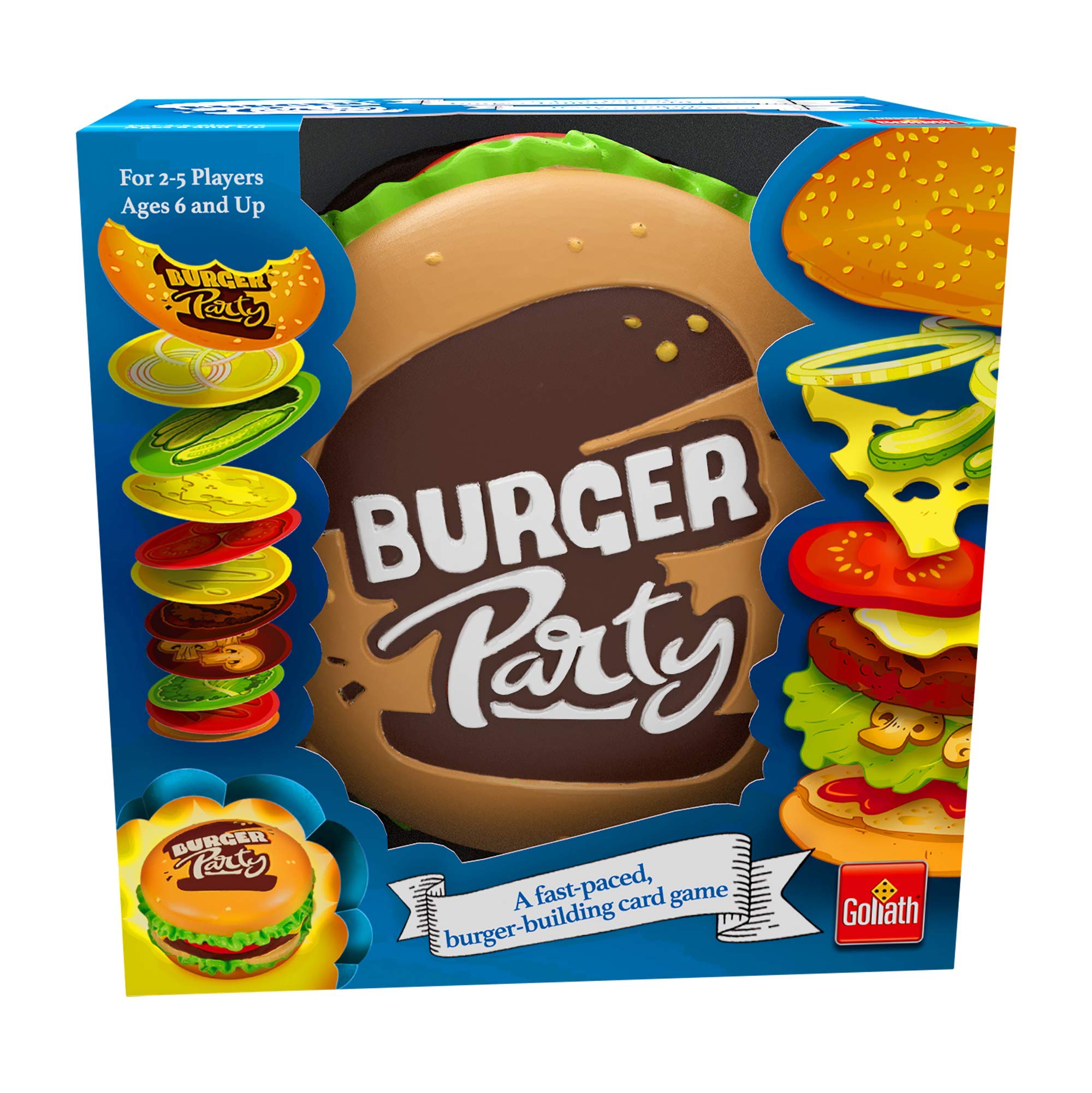 Goliath Games Burger Party, Simple and Fast-Paced Fun Family Game for Kids Aged 6+, Multi-Colour