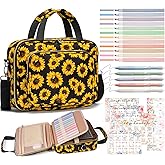 Bible Cover Case for Women, Large Bible Bag w/Shoulder Strap, Bible Study Supplies Journaling Kit Book Carrying Case with Pastel Highlighters 75 Tabs, Valentines Day Christian Gifts for Women Her Mom