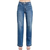 Judy Blue High Waist Straight Denim Trouser, Inseam 32"