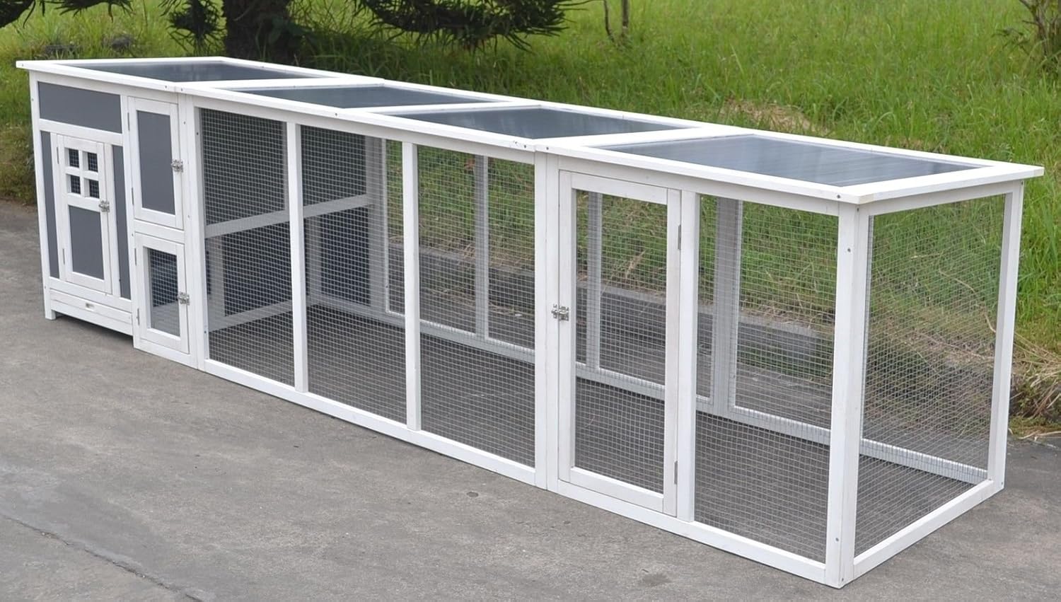 Omitree 96 Chicken Wood Coop Wplastic Insert Cage Poultry Hen House Run Bantam