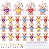 Junkin 24 Set Jesus Loves You Beary Much Plush Stuffed Bear, 4.7" | Jesus Plush Toy, Bear Gift Bags, Encouragement Card, Soft Christian Doll for Kids, for Church Sunday School Party Favors Gift