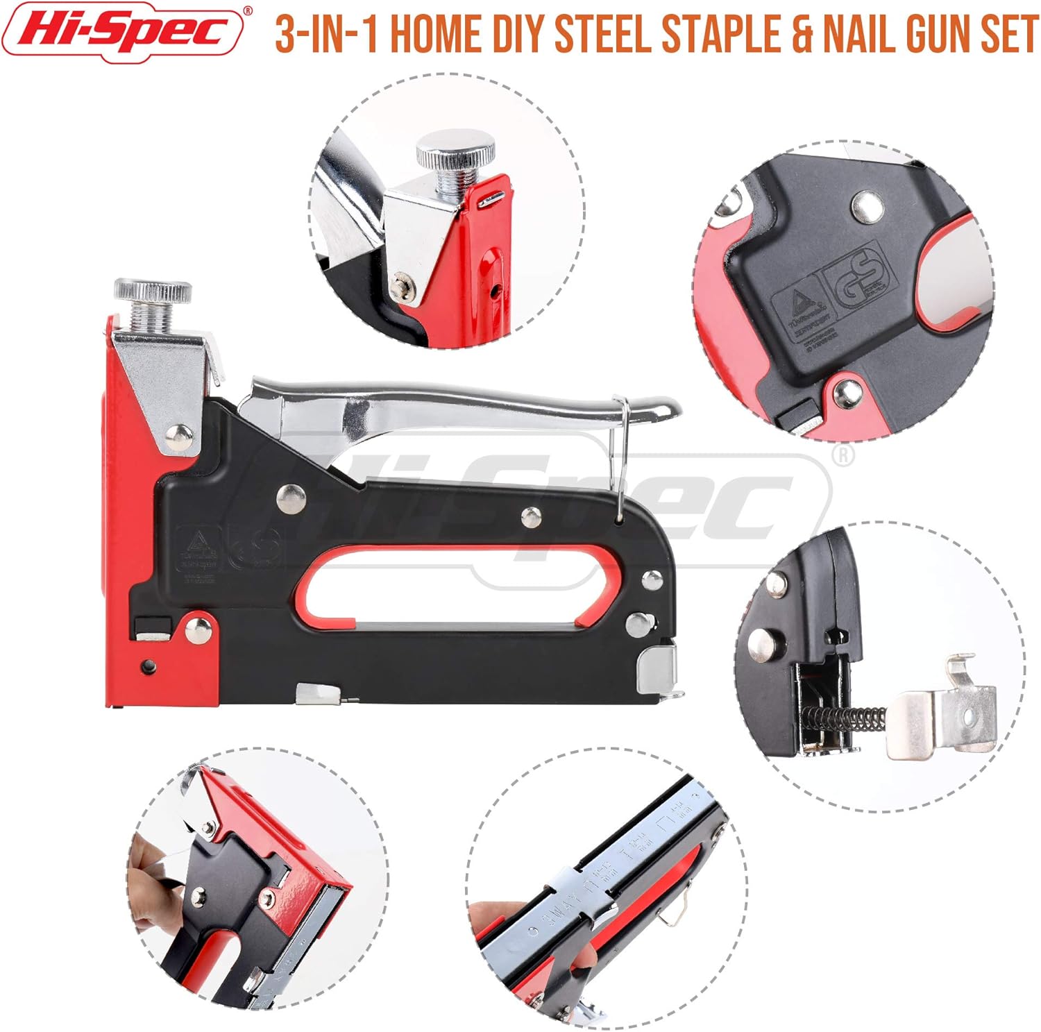 Hi-Spec Steel Staple and Nail Gun