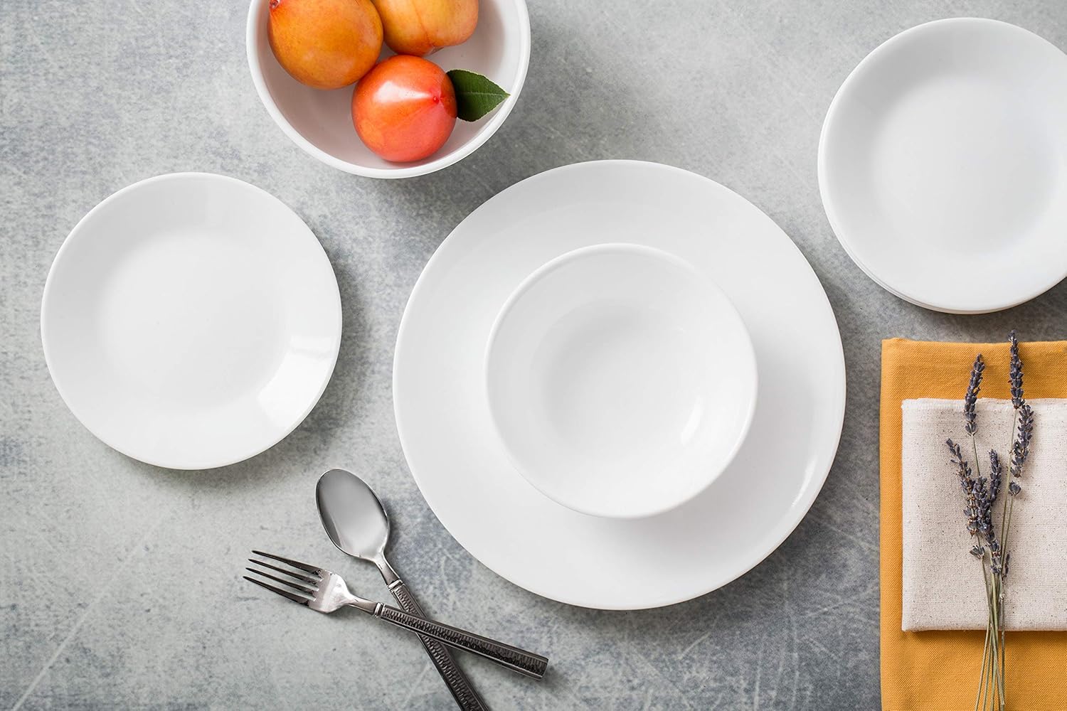  | Corelle Service for 6, Chip Resistant, Winter Frost White Dinnerware Set, 18-Piece: Dinnerware Sets