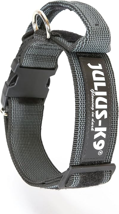 Julius-K9 Color and Gray Collar with Handle 50 mm Black-Gray 49-70 cm