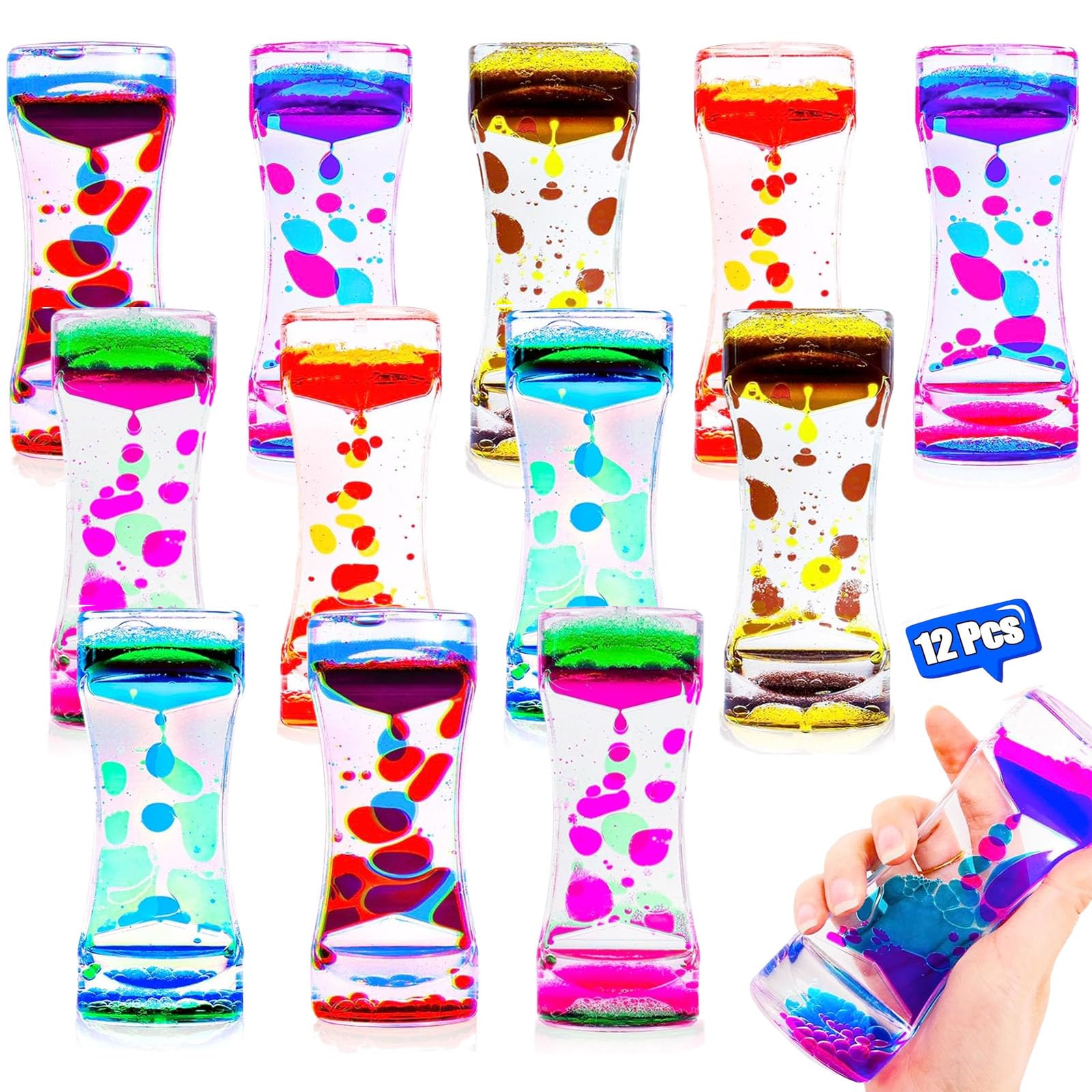 Photo 1 of TGIQROVE 12 Pcs Liquid Motion Bubbler Sensory Toys, Liquid Timer AnxietyCalming Toys for Kids Adults, Party Favors, Classroom Prizes Easter Birthday Gift for Kids