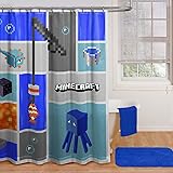 Franco Minecraft Bathroom Set Shower Curtain Hooks Bath Towel Washcloths Bath Rug And Wastebasket Buy Online In Brunei At Brunei Desertcart Com Productid