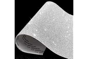 HANWER Bling Crystal Rhinestone Sheets Self Adhesive, Glitter Rhinestone Sheet for Car Craft Decoration, DIY Rhinestone Stickers, 9.4 x 7.9 Inch (Clear)