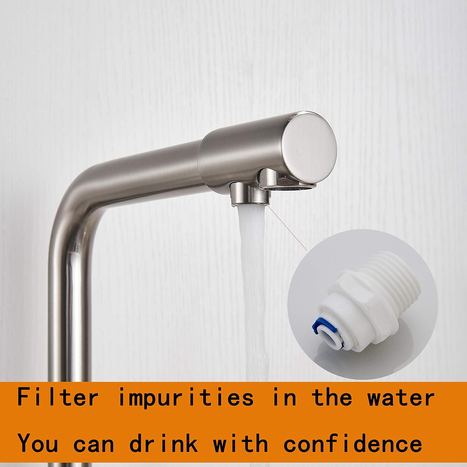 JUNSHENG 2 Hebel Küche Spültischarmatur 360° schwenkbarer Auslauf mit