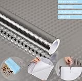 Abyssaly Oil Proof Sticker 40cm x 300cm Waterproof Silver Foil Wallpaper view 2