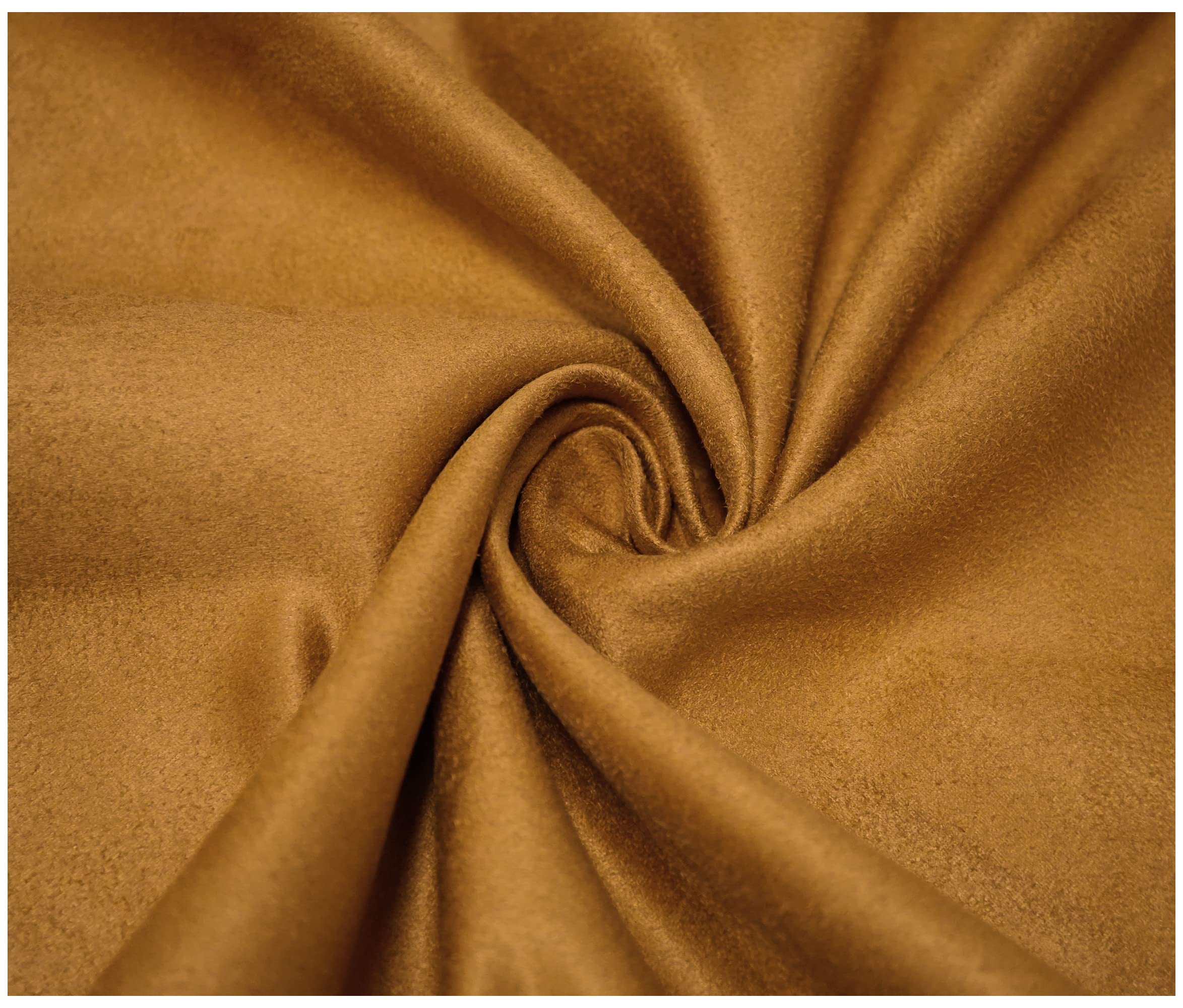 Faux Suede Soft Touch Leatherette Upholstery Fabric for Furnishings Cushions Curtain (100 x 150cm (1 Metre), Mustard)