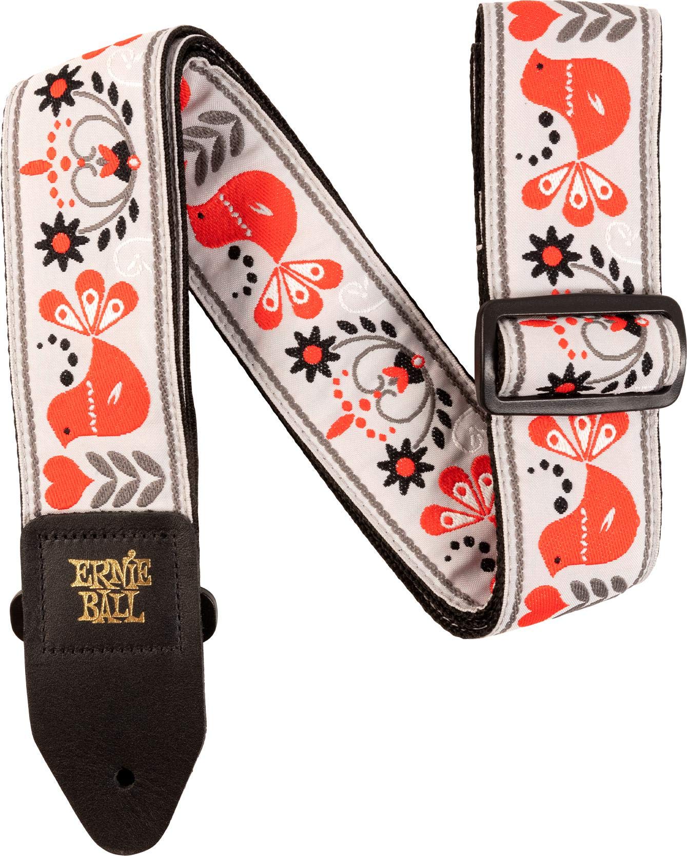 Ernie Ball Red Bird Winter Jacquard Guitar Strap