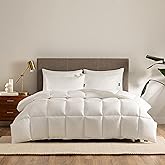 SERTA Down Illusion All Season Hypoallergenic Down Alternative Comforter with Corner Loops, King/Cal King, White