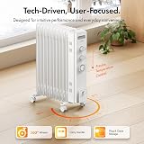 VonHaus Oil Filled Radiator 11 Fin 2500W with 24h Timer 360° Wheels view 4