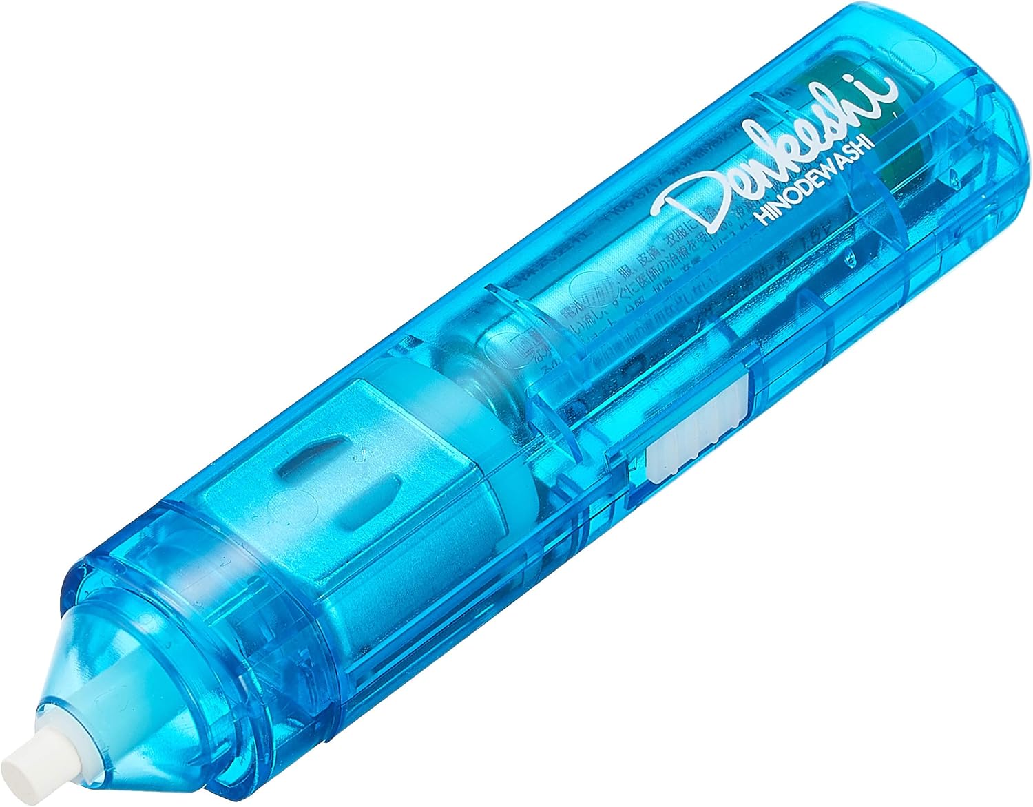 Hinodewashi Electric Eraser Neon Blue Body Pen Style