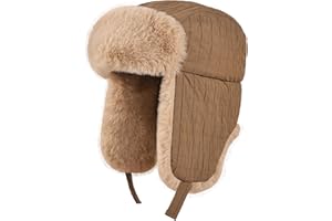 SSAXIGC Winter Hat for Men Women Trapper Hat with Ear Flaps, Windproof Russian Ushanka Trooper Hat for Cold Weather Hunting Skiing