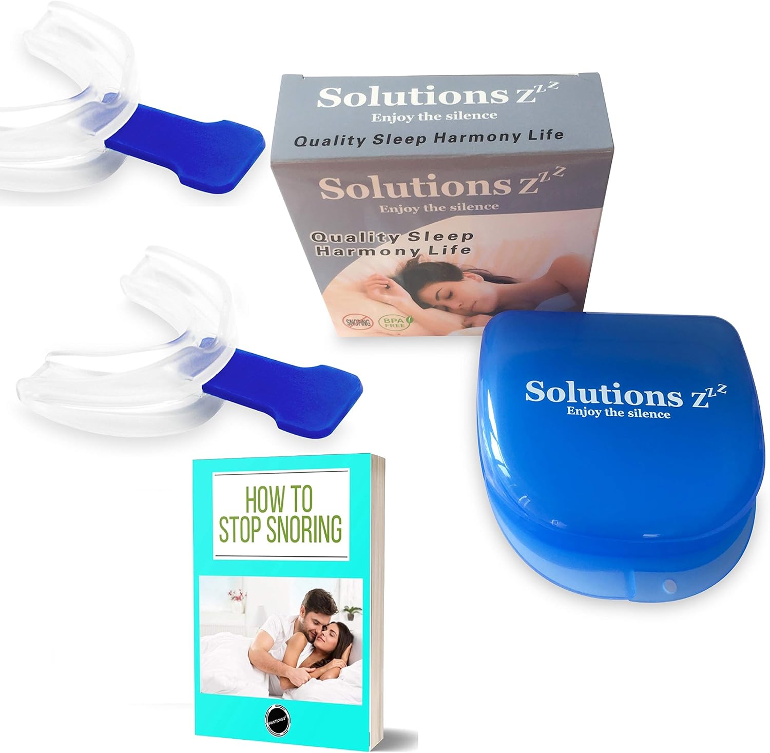 El mejor Férula anti ronquidos Solutions ZZZ [2 PCS] eBOOK & caja para GRATIS - Férula dental confortable - Una alternativa para la dilatadores nasales: Amazon.es: Salud y cuidado personal