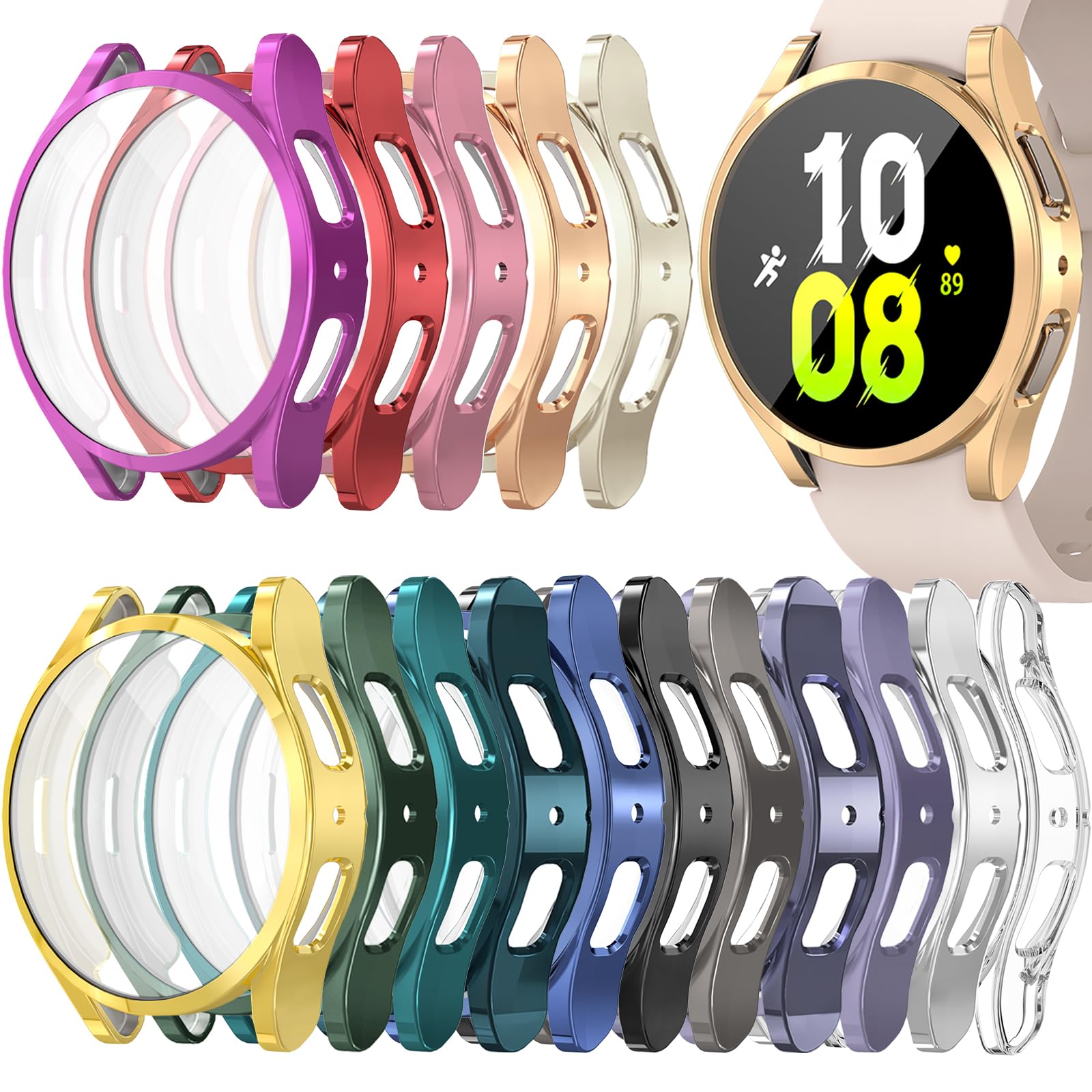 Photo 1 of RICHONE [16Pack] Compatible with Galaxy Watch 4 40mm/FE Screen Case, Built in Screen Protector, Flexible TPU Full Protection Cover Bumpers Accessories for Samsung Watch FE 4/5 40 mm 16 * Multicolor