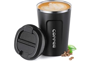 Smilatte 12oz (380ml) Vacuum Insulated Coffee Travel Mug, Leakproof Double Wall Stainless Steel Reusable Cup with Lid, Therma