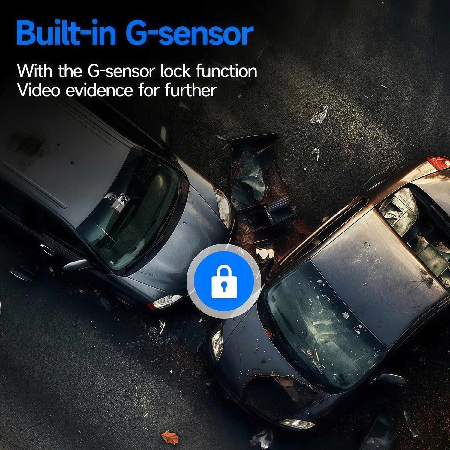 4K Dual Channel Dash Cam Front and Rear, Free 64GB Card Included, 5.8GHz WiFi Dash Camera for Cars, Built-in GPS, G-Sensor, 170°Wide Angle, 3