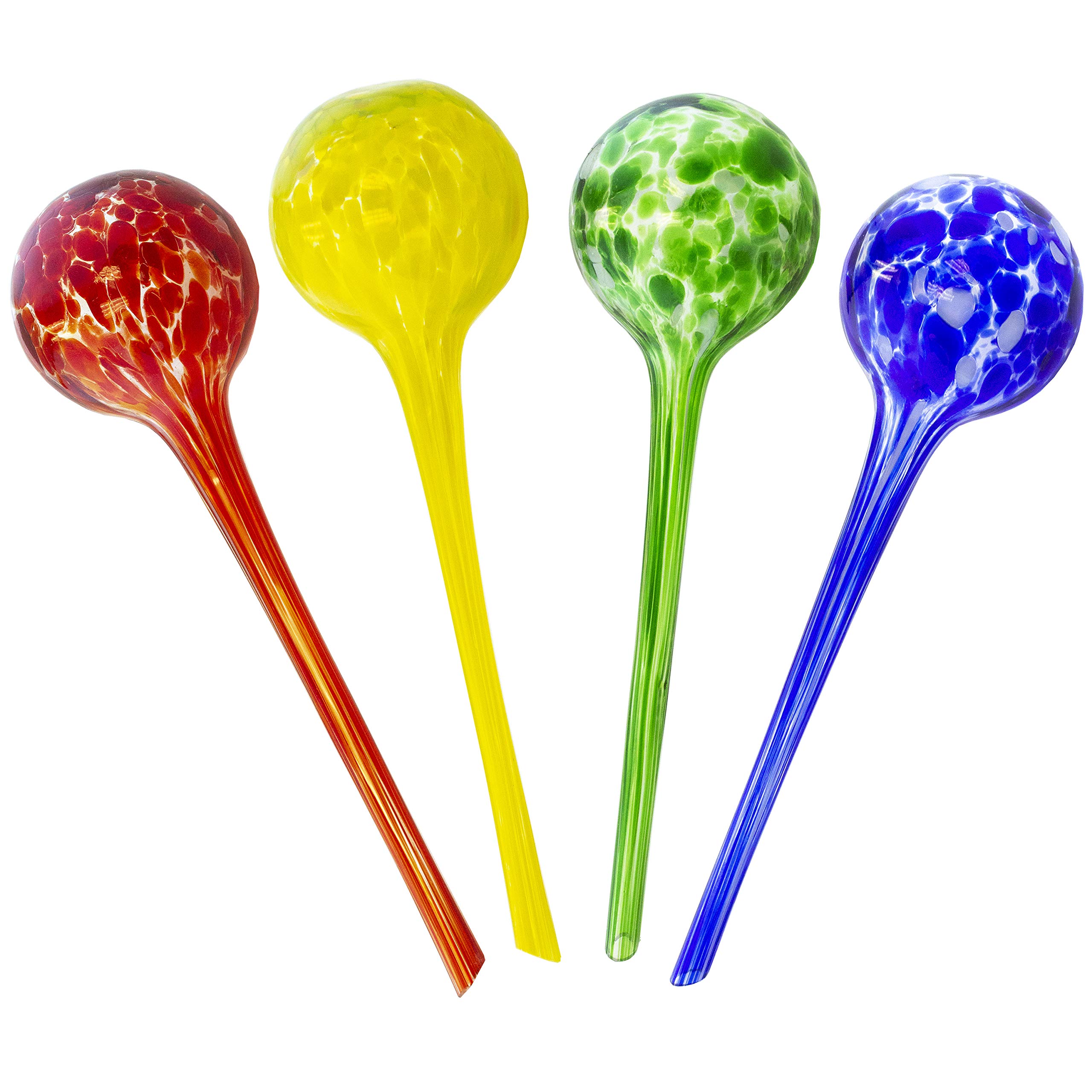 Photo 1 of Maxam Wyndham House, 4 Piece Watering Globe Set, Colorful Hand-Blown Glass Plant Watering System