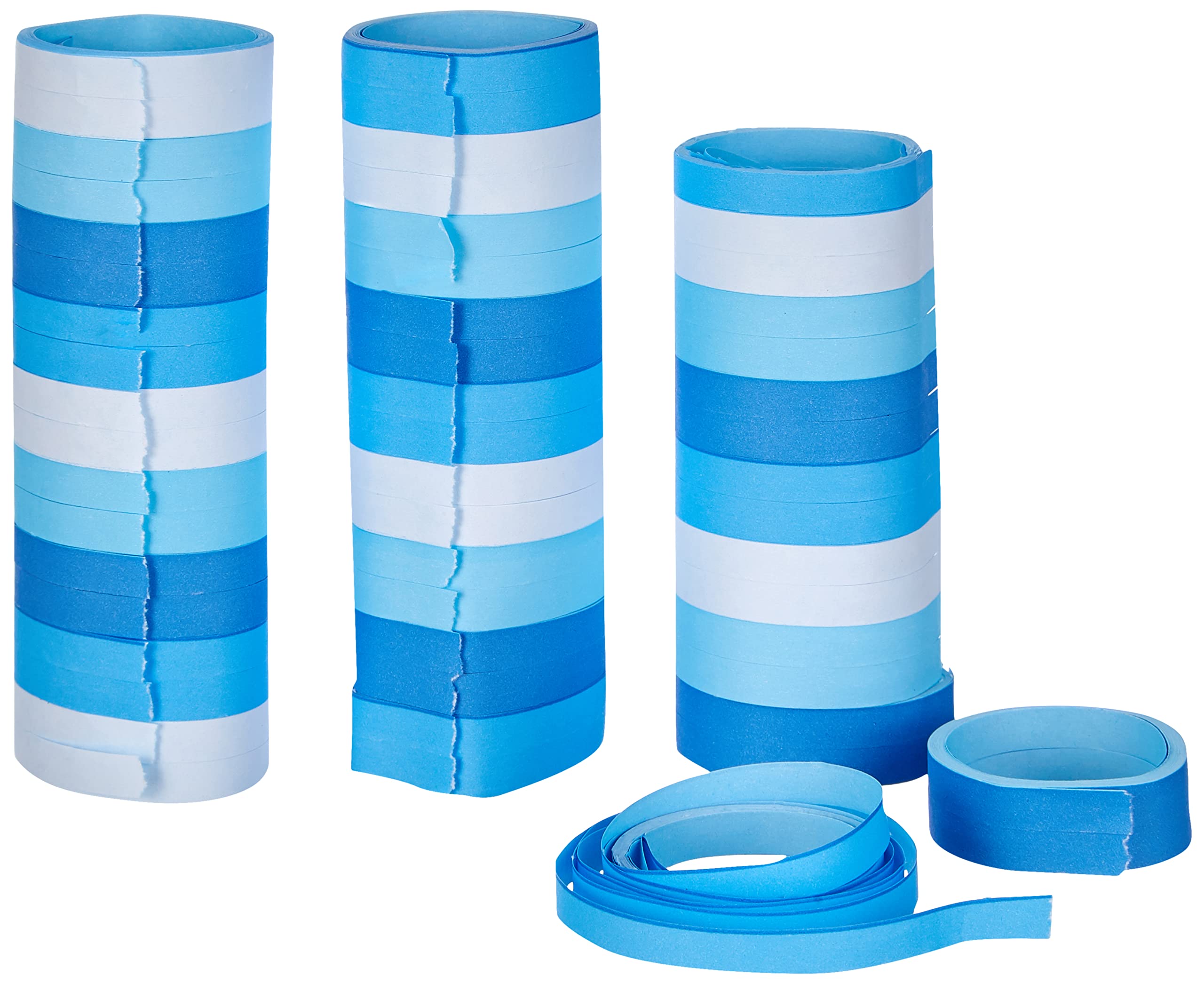 amscan 9904634 Streamers Sky Blue, 3 Rolls Each with 18 Tubes Decoration, Theme Party, Carnival