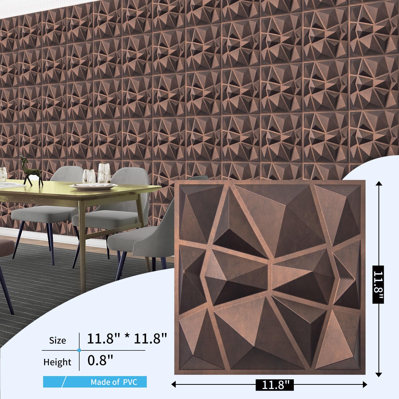 Mua Art3d Decorative 3D Wall Panels in Diamond Design, 12"x12" Antique ...