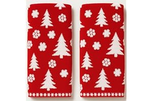 Peryiter 2 Pcs Christmas Hand Towels Red Christmas Tree Towels for Bathroom 100% Cotton Highly Absorbent Soft Decorative Kitchen Washcloths for Holiday Xmas Gift Bath Home Decor, 29 x 13 Inch