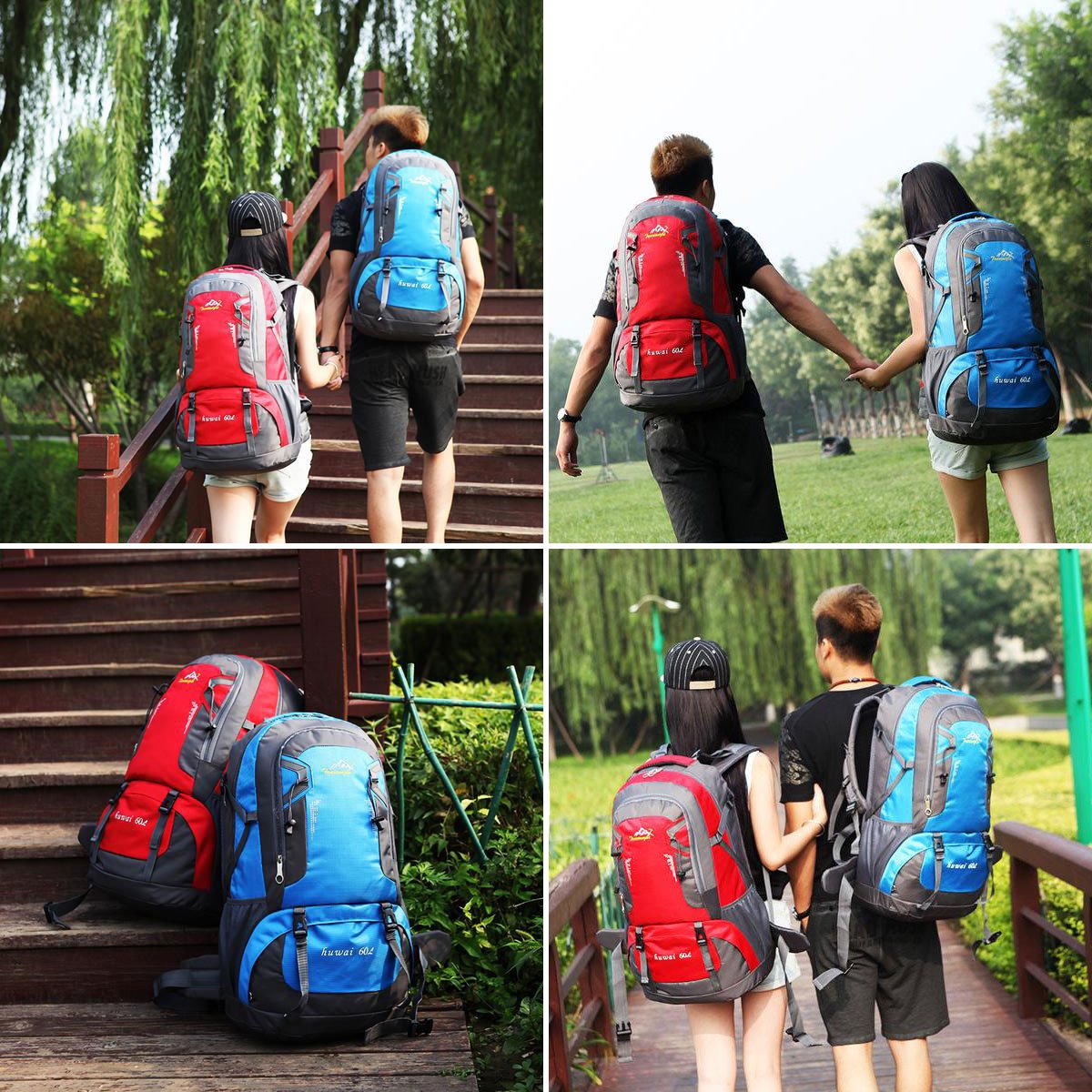 60 L Waterproof Ultra Lightweight Packable Climbing Fishing Backpack Hiking Daypack,Internal Frame Backpack,Handy Foldable Camping Outdoor Backpack Bag with a Rain Cover (Black, 60L)